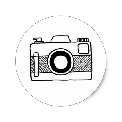 422x422 Black And White Camera Doodle Sticker Doodles