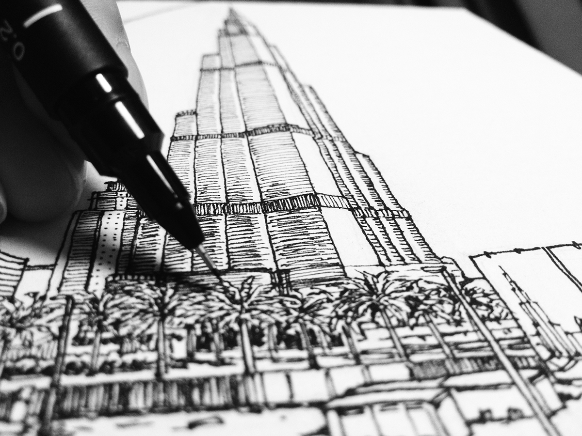 1200x900 Dubai (Ink Drawings) On Behance