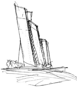 300x340 Al Reem Tower Sketch Bill Hellmuth's Sketch For The Al