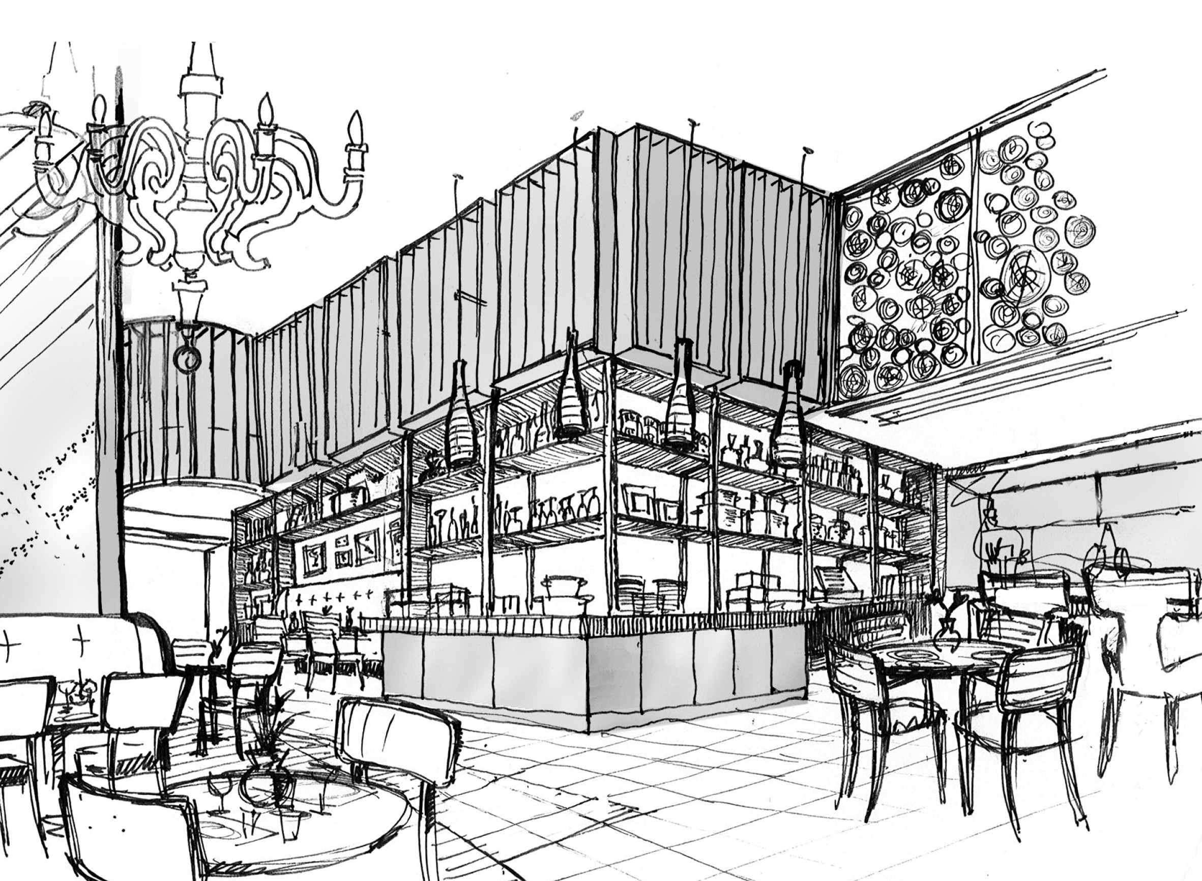 2363x1732 A Restaurant Sketch And Design In Dubai Radek's Sketches