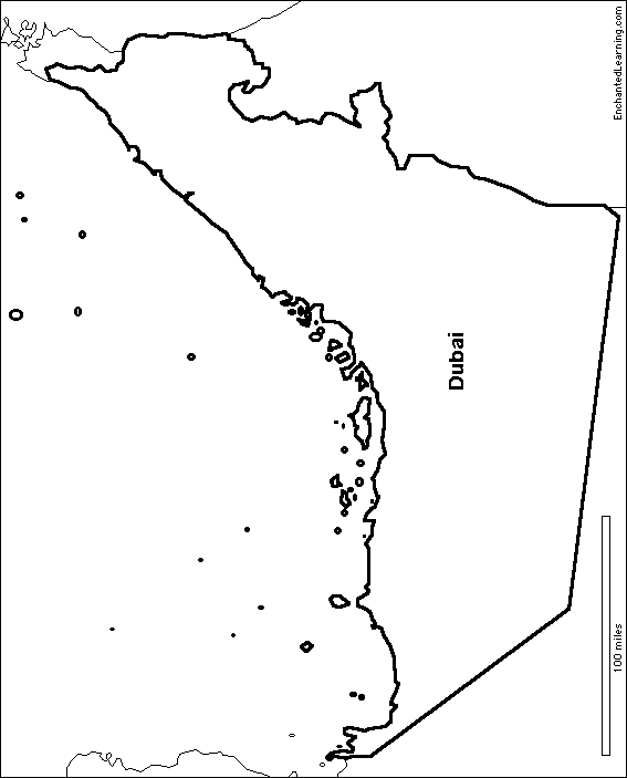 567x703 Outline Map Dubai