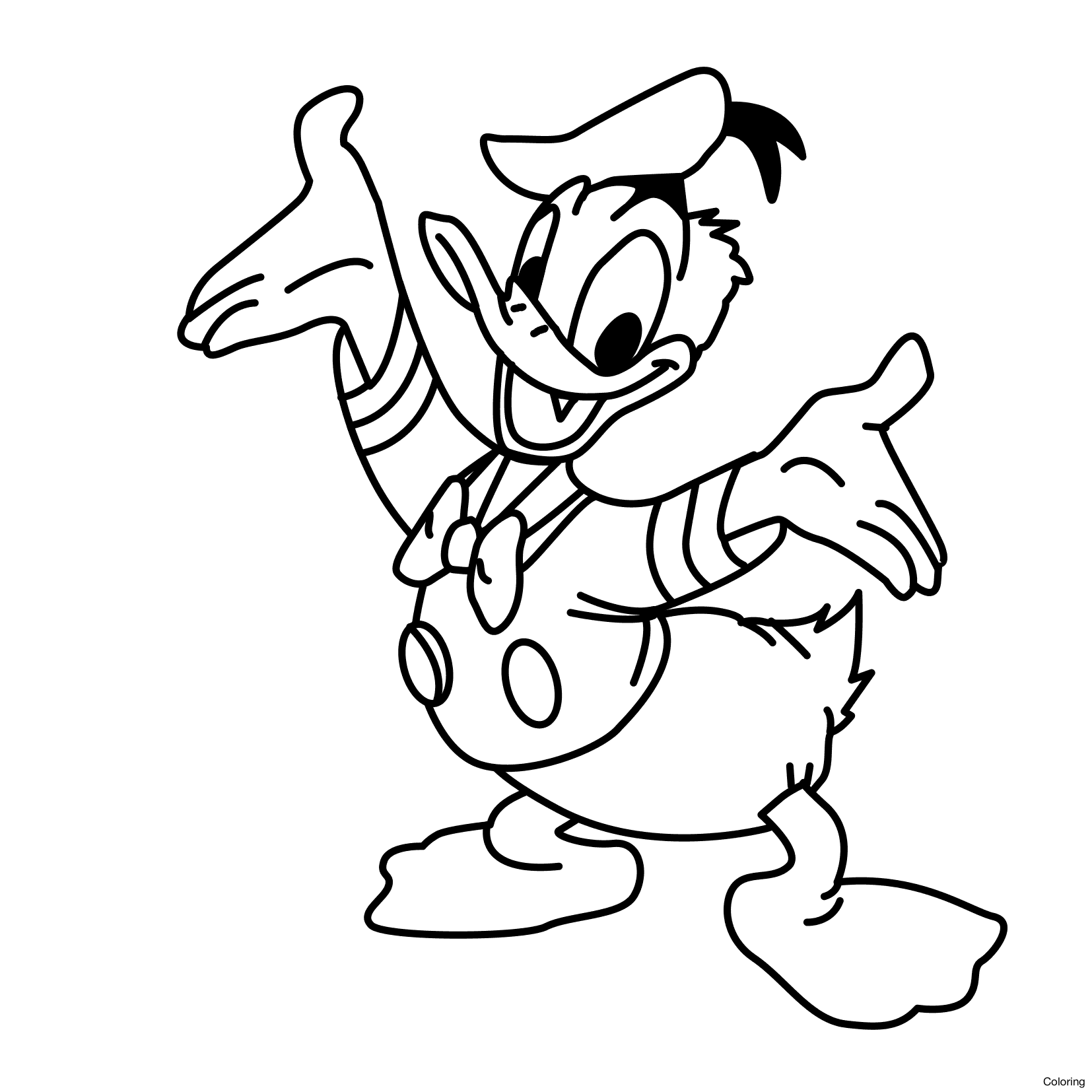 1654x1654 Donald Duck Cartoon House Coloring Page Drawing 7f Line Images Diaiz