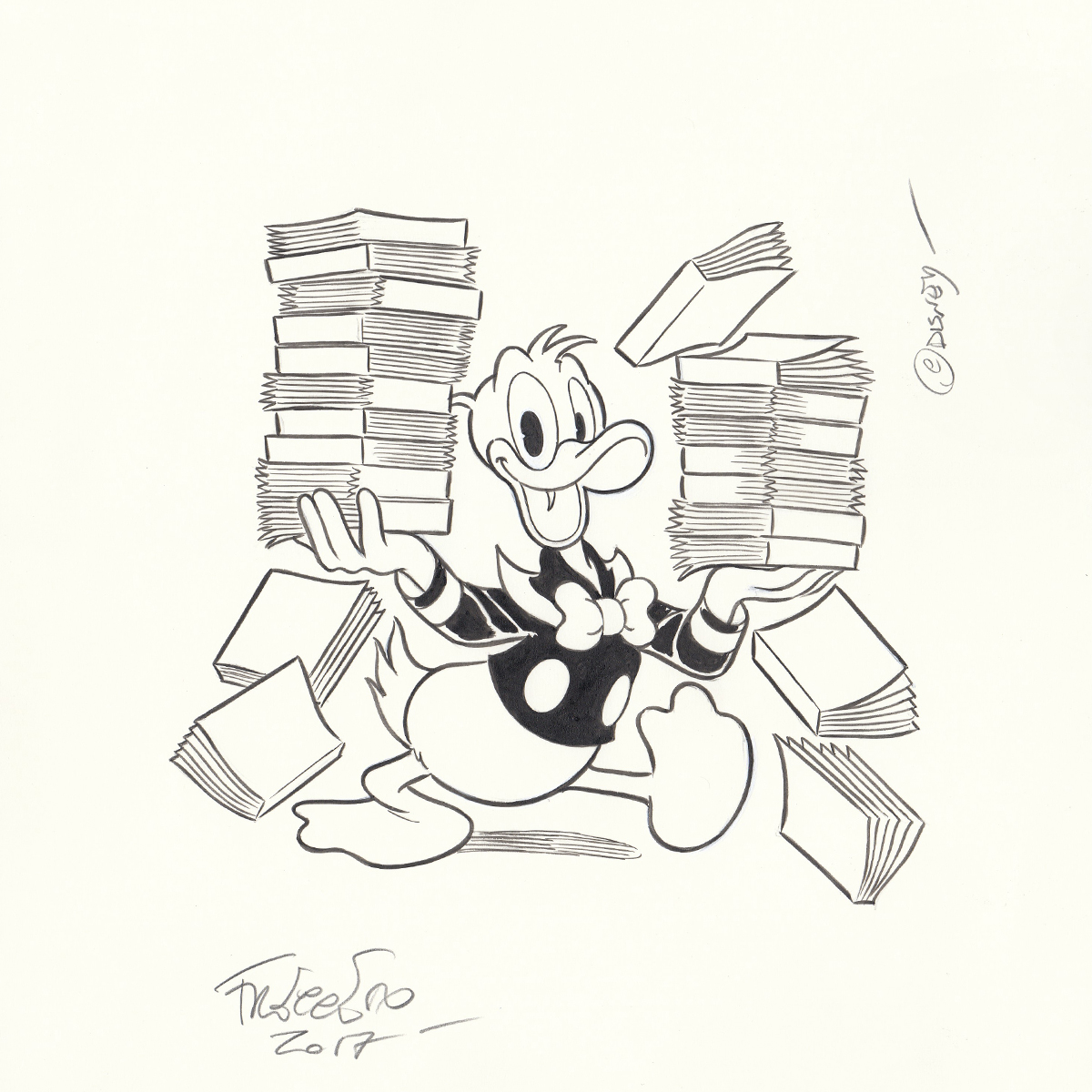 1200x1200 Editorial Drawing Donald Duck