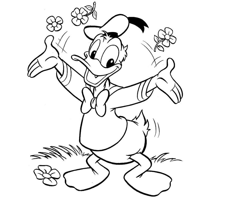 962x792 Donald Duck Outline Drawing