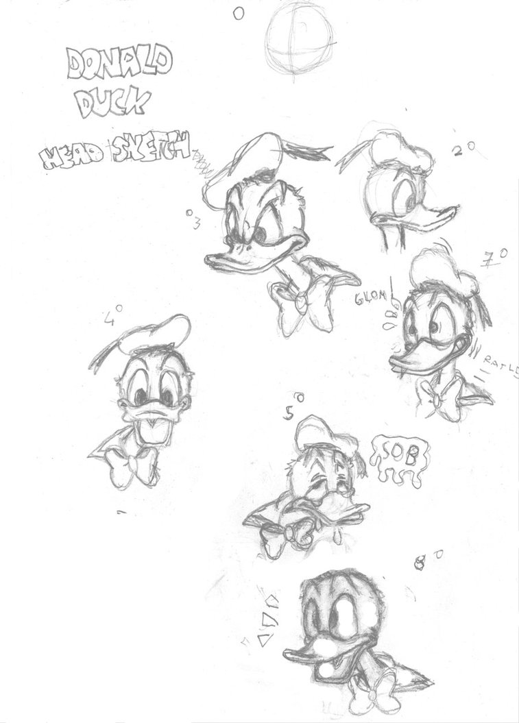 757x1055 Donald Duck Head Sketch By Luiganddaisy