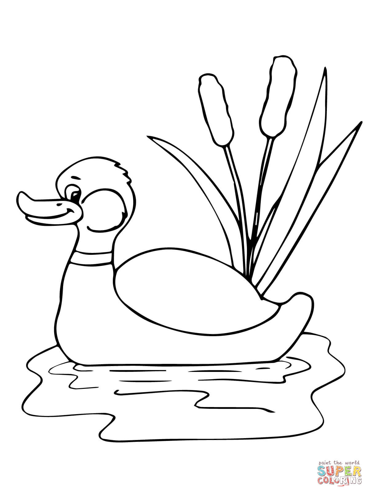 1200x1600 Funny Mallard In A Pond Coloring Page Free Printable Coloring Pages