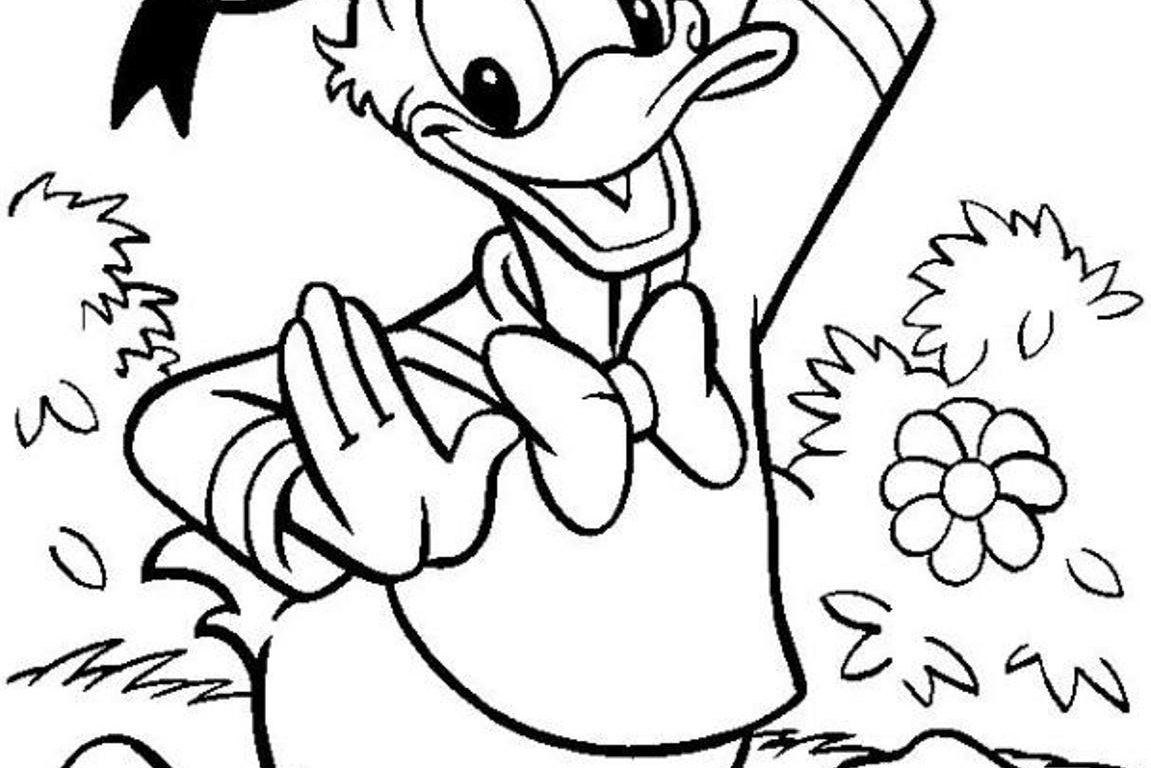 1151x768 Download Coloring Pages Donald Duck Happy Stunning Printable