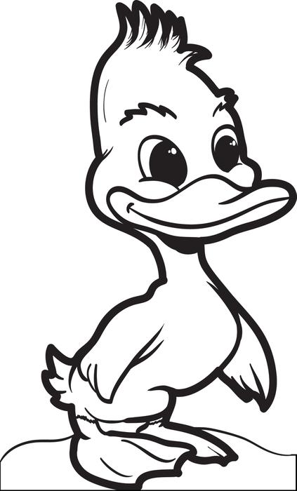 423x700 Free, Printable Cartoon Baby Duckling Coloring Page For Kids