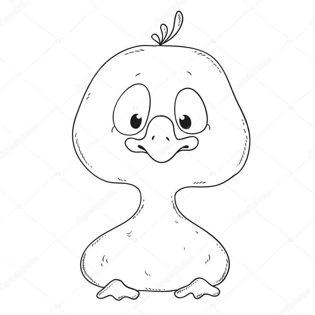 1024x1024 Cartoon Cute Duckling. Stock Vector Hibou Sun