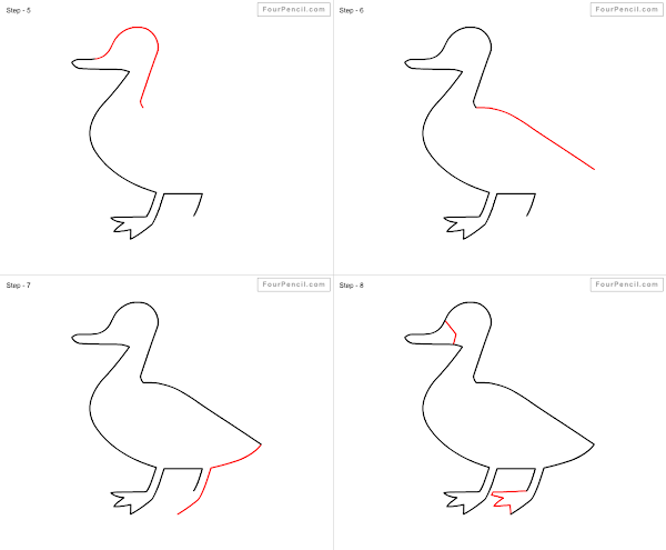 600x495 Fpencil How To Draw Duck For Kids Step By Step