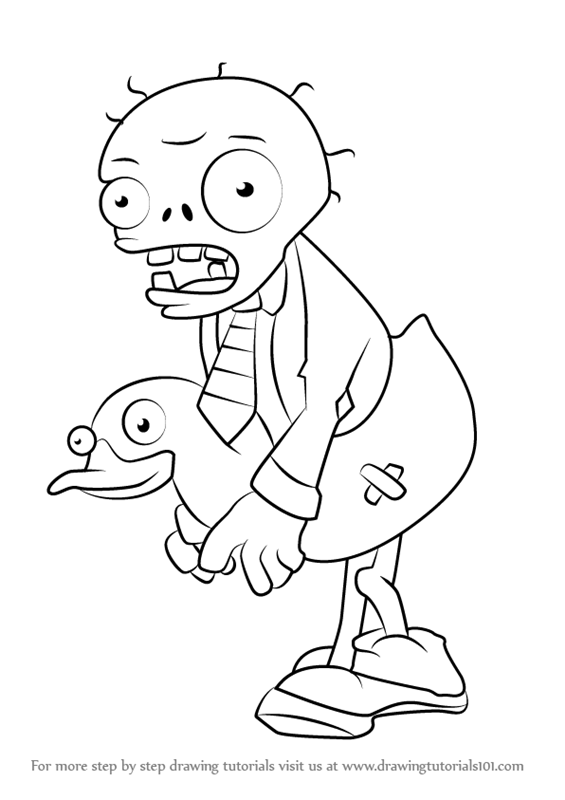 565x800 Learn How To Draw Ducky Tube Zombie From Plants Vs. Zombies