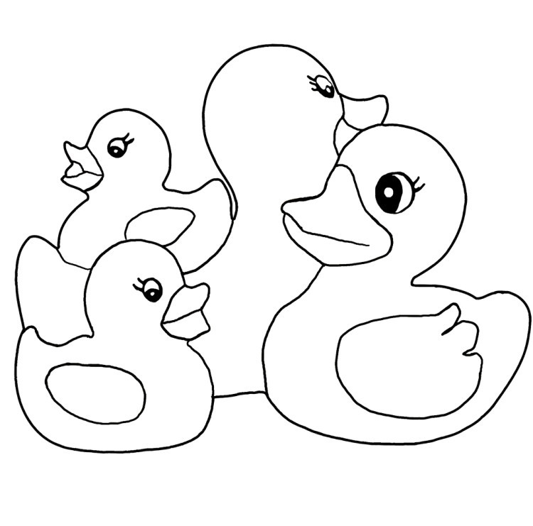 750x741 Rubber Ducky Coloring Page