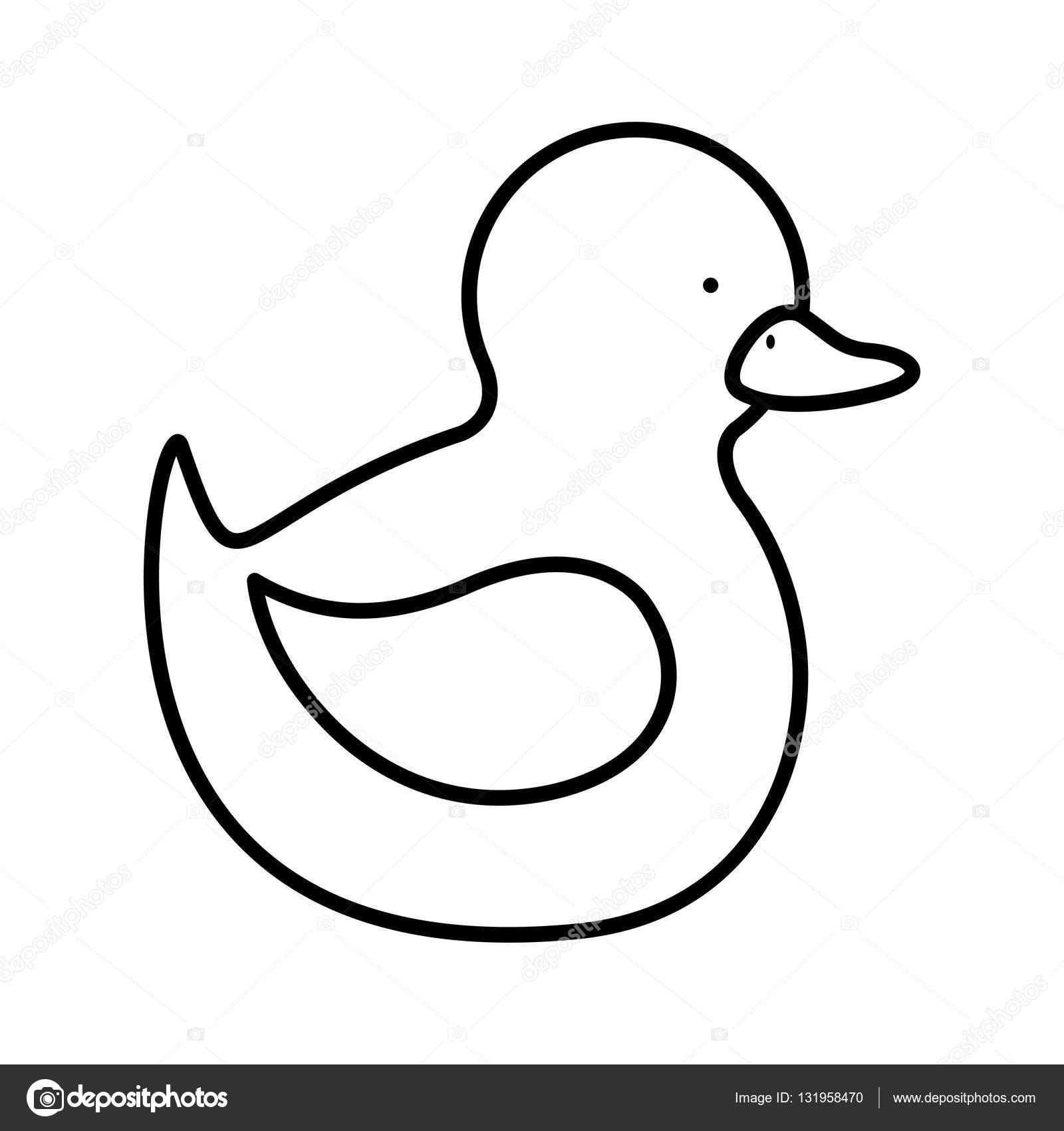 1600x1700 Silhouette Duck Toy Flat Icon Stock Vector Grgroupstock
