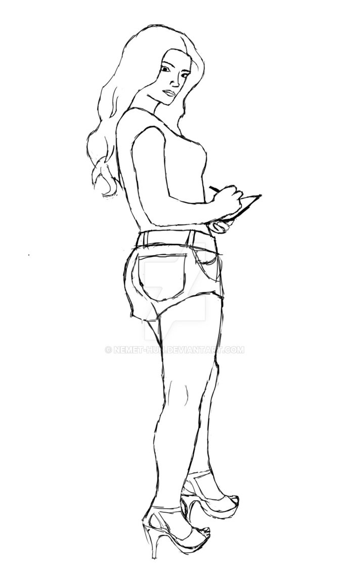 692x1153 Daisy Duke Scetch By Nemet Hun