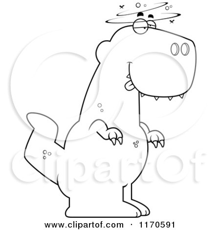 450x470 Cartoon Clipart Of A Drunk Or Dumb Tyrannosaurus Rex Dinosaur