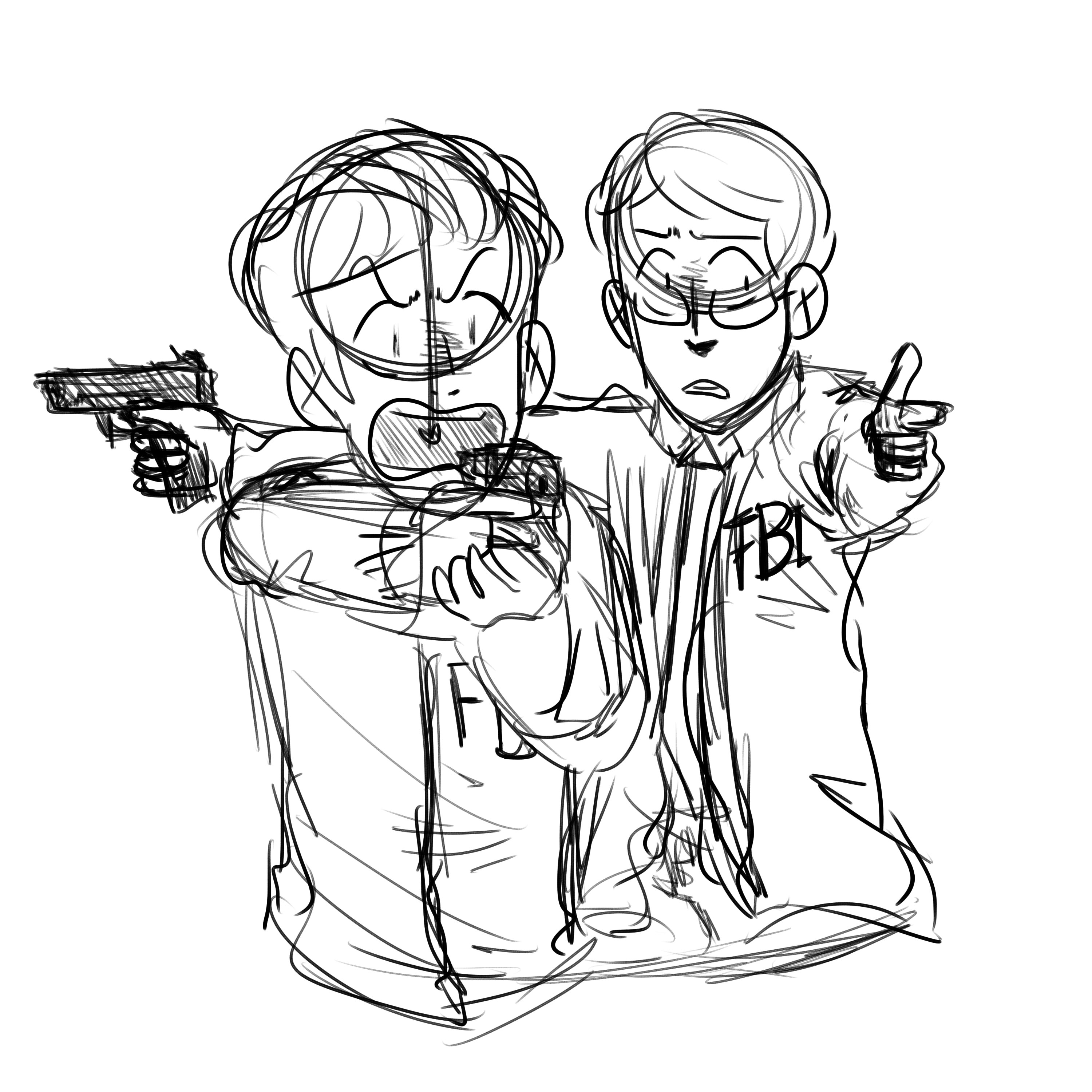 3000x3000 When Your Partner Is So Dumb He Uses His Fingers As A Gun