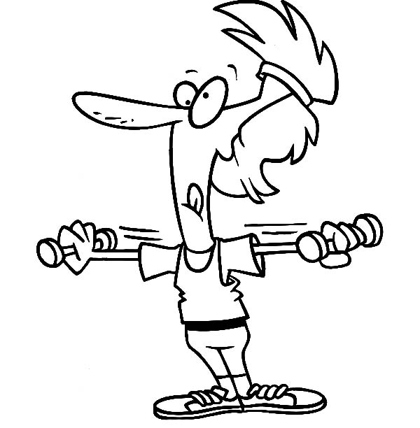 600x612 Women Lifting Weights Coloring Page Image Clipart Images