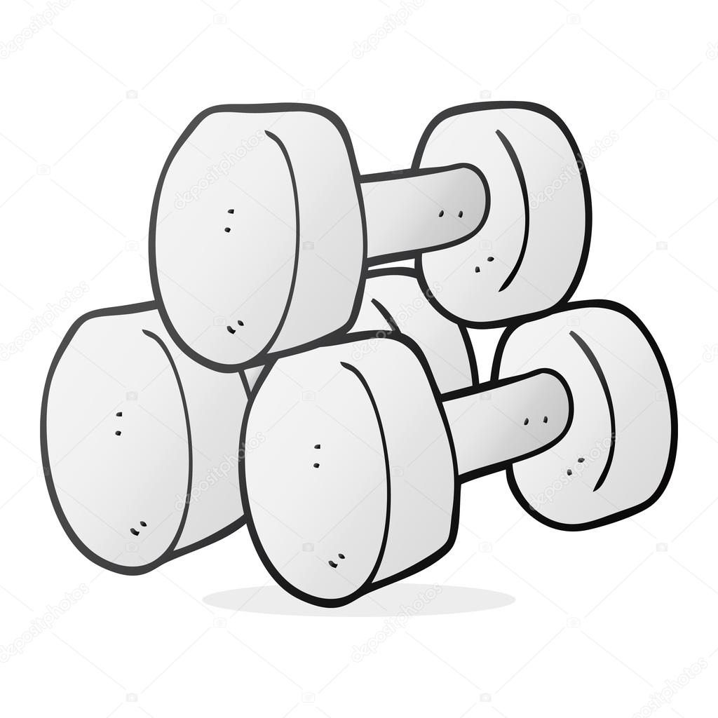 1024x1024 Freehand Drawn Cartoon Dumbbells Stock Vector Lineartestpilot