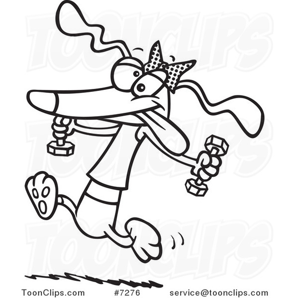 581x600 Cartoon Black And White Line Drawing Of A Healthy Dog Running