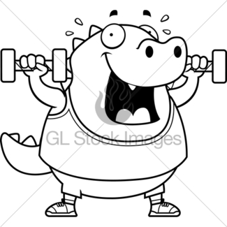 325x325 Cartoon Devil Dumbbells Gl Stock Images