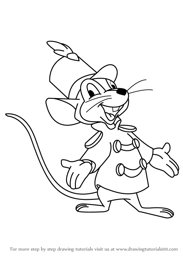 596x843 Learn How To Draw Timothy Q. Mouse From Dumbo (Dumbo) Step By Step