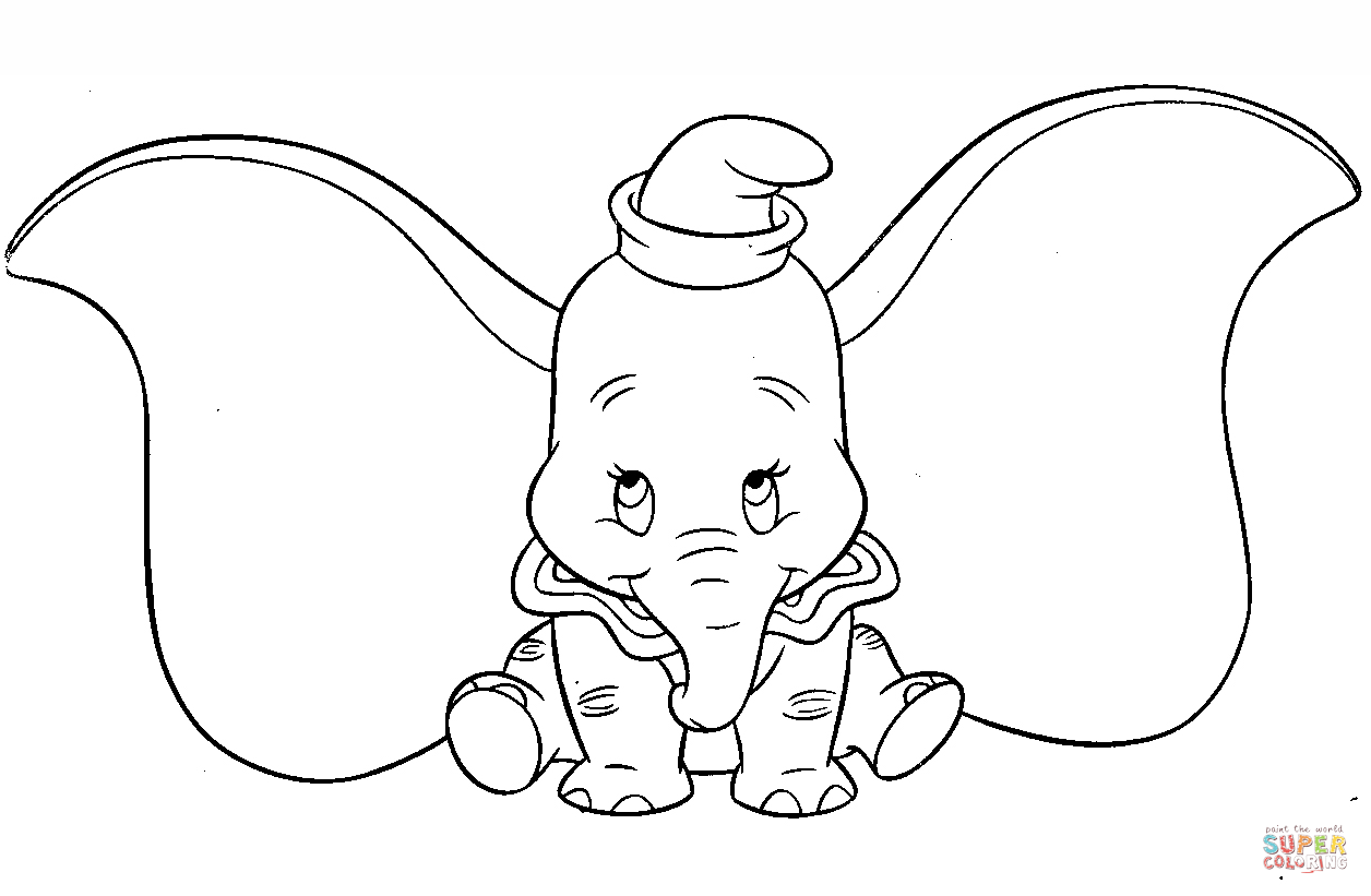 1256x821 Cute Dumbo Coloring Page Free Printable Coloring Pages