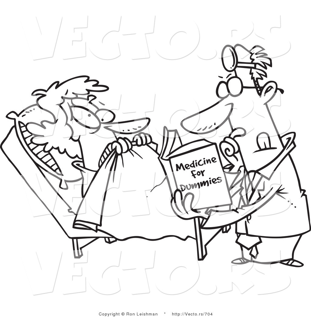 1024x1044 Vector Of An Unqualified Cartoon Psychiatrist Reading A Dummy Book