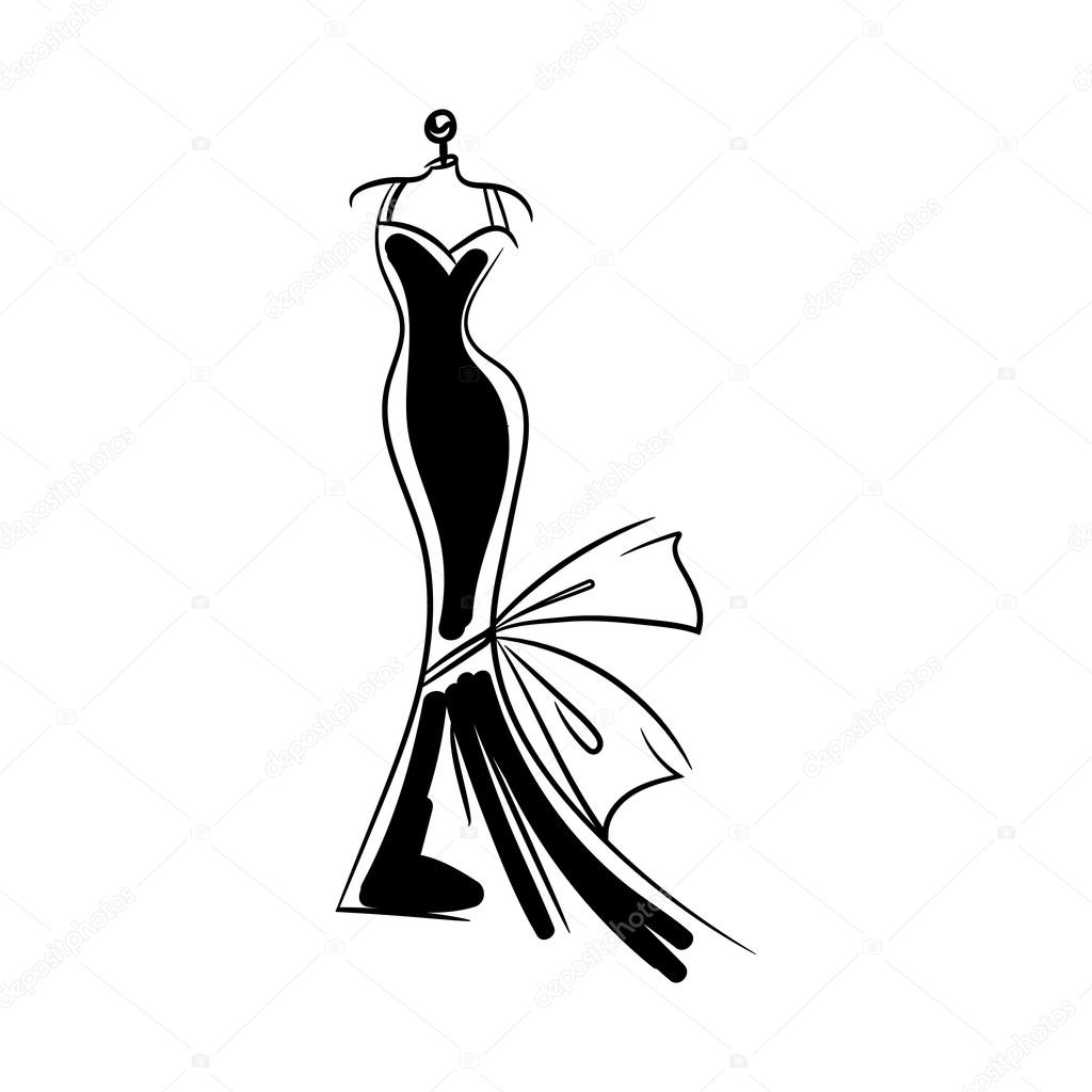 1024x1024 Dummy Dress Hand Drawing Illustration Vector Stock Vector