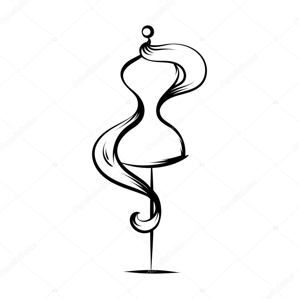 1024x1024 Dummy Dress Hand Drawing Stock Vector