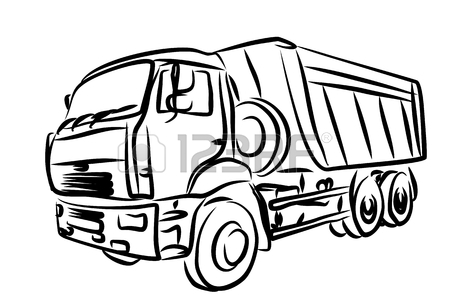 450x306 Sketch Of Heavy Dump Truck. Royalty Free Cliparts, Vectors,