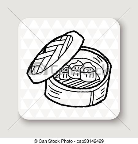 450x470 Dumpling Doodle Vector Illustration