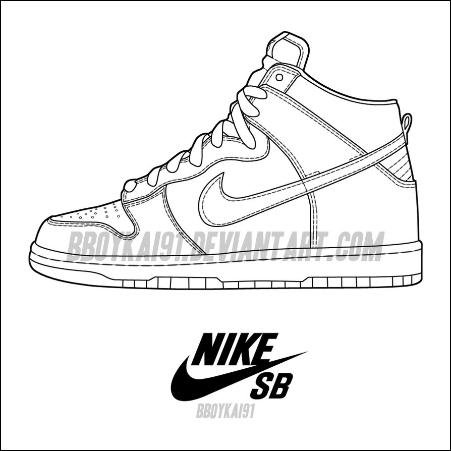 894x894 Nike Dunk High Sb Template By Bboykai91