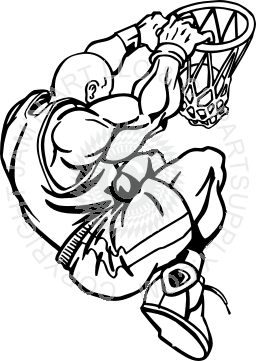 256x361 Player Slam Dunk Black And White