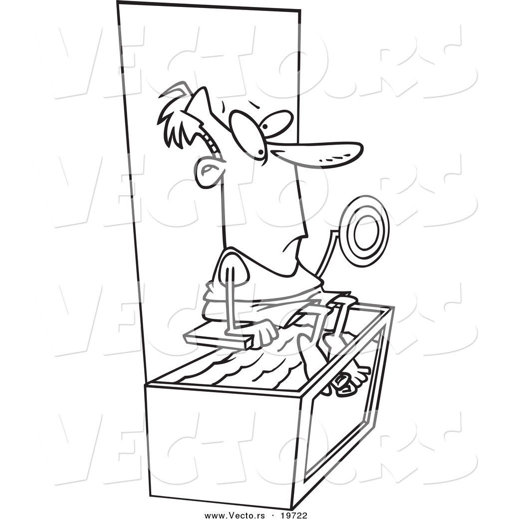 1024x1044 Vector Of A Cartoon Man Above A Dunk Tank