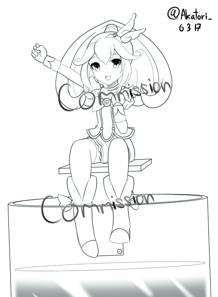 767x1041 Comm]cure Peace2(Dunk Tank) By Akatoridesu