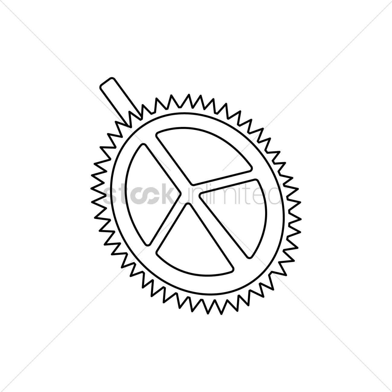 1300x1300 Opened Durian Vector Image