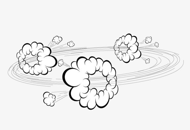 650x444 Dust Explosion Cartoon Cloud Material, Cartoon Clouds, Cartoon