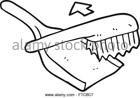 450x314 Freehand Drawn Cartoon Dust Pan And Brush Stock Vector Art