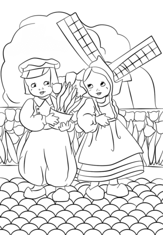 333x480 Dutch Boy And Girl Coloring Page Free Printable Coloring Pages