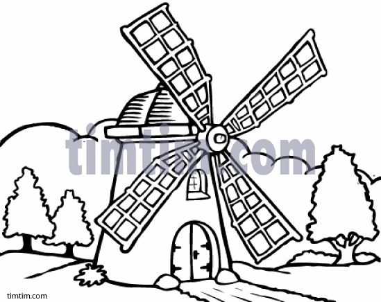 549x436 Free Drawing Of A Dutch Windmill Bw From The Category Holidays