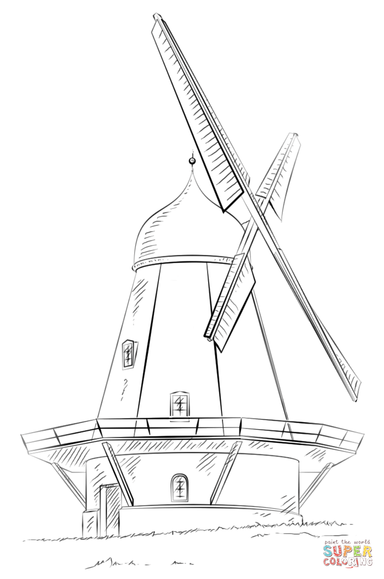 749x1129 Dutch Windmill Coloring Page Free Printable Coloring Pages
