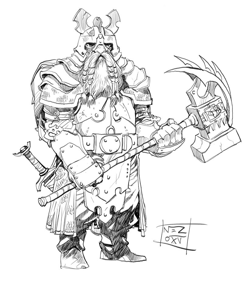 825x960 Dwarf Warrior Or Paladin Concept. By Nezart