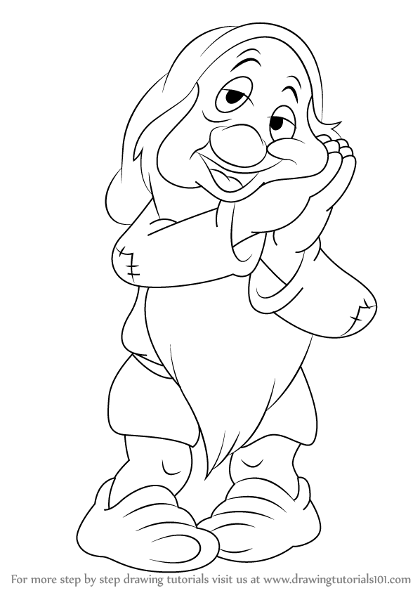 598x844 Learn How To Draw Sleepy Dwarf From Snow White And The Seven