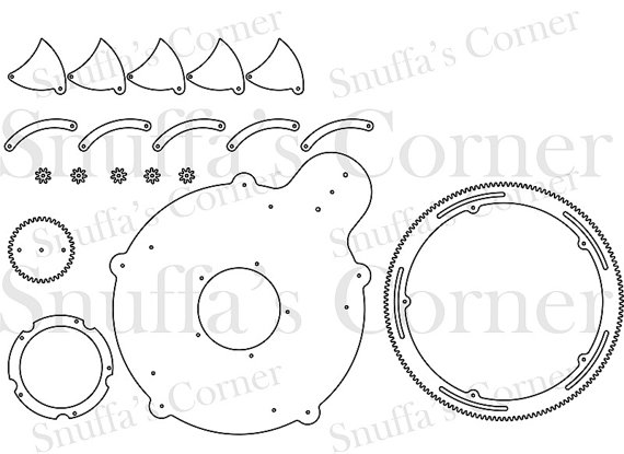 570x415 Mechanical Iris Cad File, Instant Download Dxf, Dwg Formats
