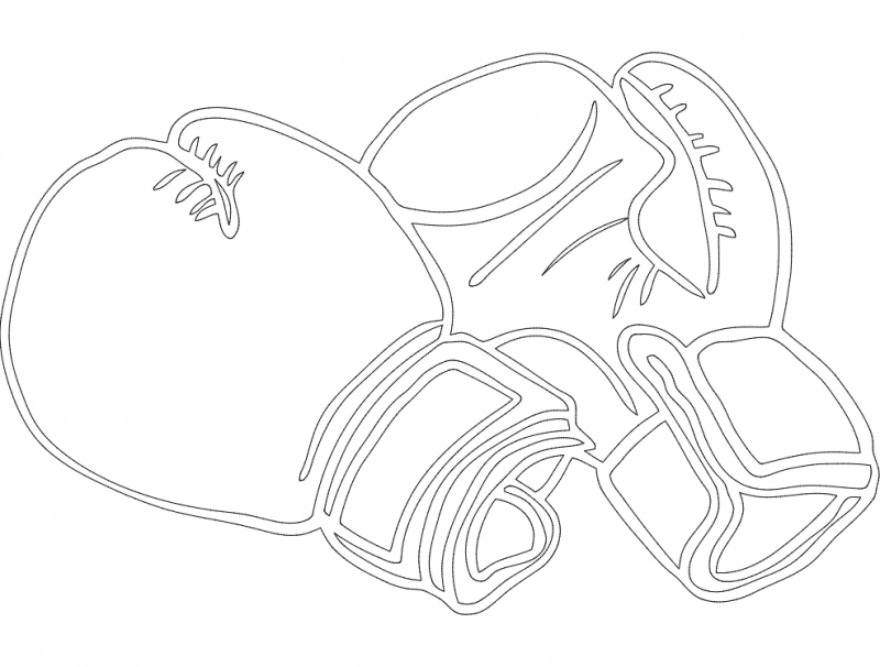 800x606 Boxing Gloves Dxf File Free Download