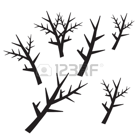 450x450 Dead Tree Silhouettes. Dying Black Scary Trees Forest Vector