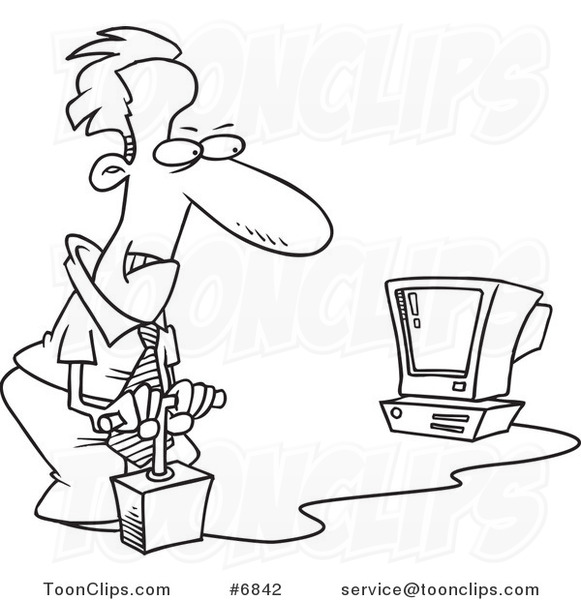 581x600 Cartoon Black And White Line Drawing Of A Business Man Blowing Up