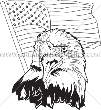 353x385 Eagle Amp Flag Production Ready Artwork For T Shirt Printing