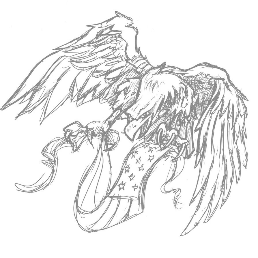 894x894 Eagle And Flag Banner By Crhinehart