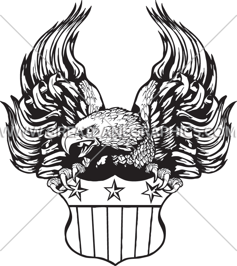 Eagle And Flag Drawing at GetDrawings.com | Free for personal use Eagle